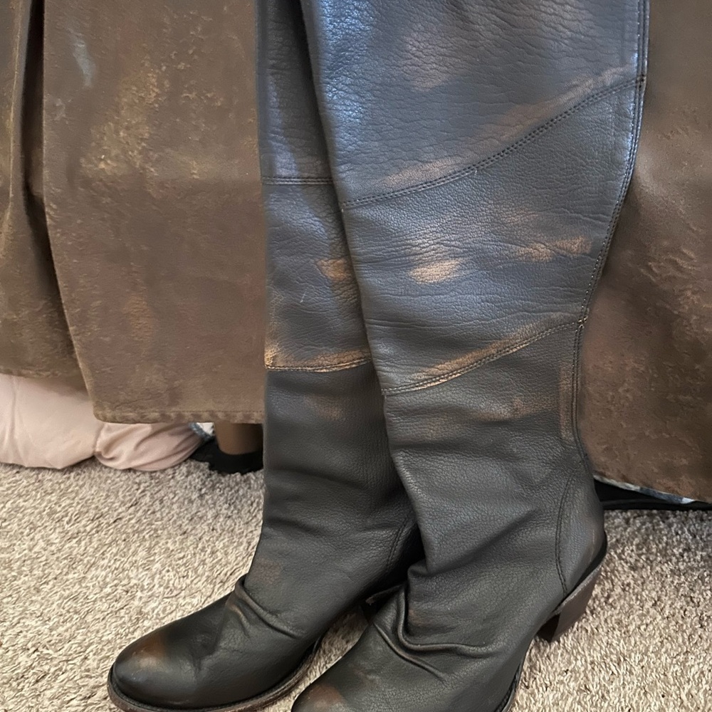 Corral Black and Brown Over the Knee Boots